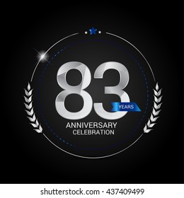 83 Years Silver anniversary logo, low poly design number