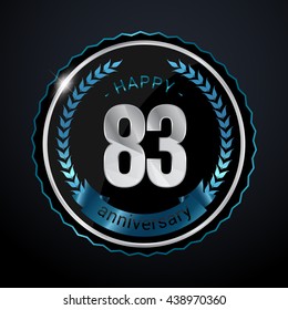 83 Years Silver anniversary logo, low poly design number