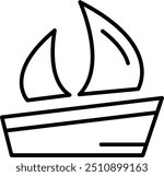 830 - Sailboat Vector Icon Design