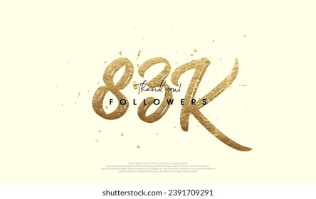 83k celebrations for followers, with fancy gold glitter figures.