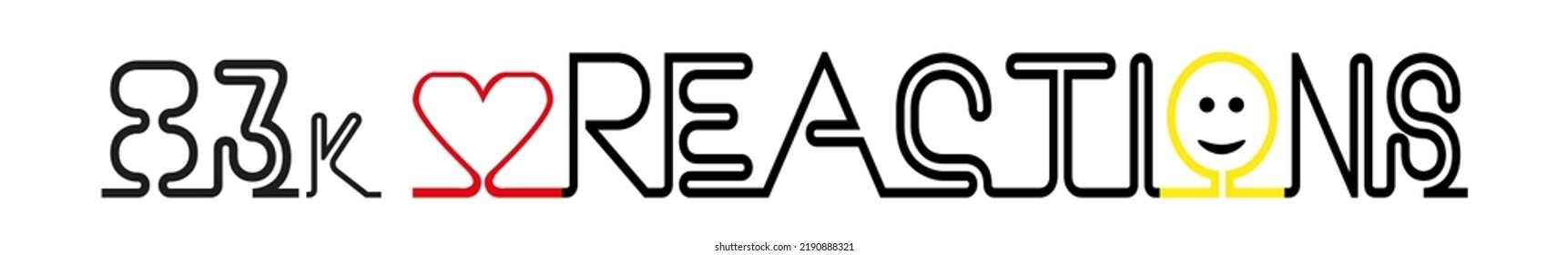 83k reactions Vector art illustration unusual label sign with fantastic font and funny icons