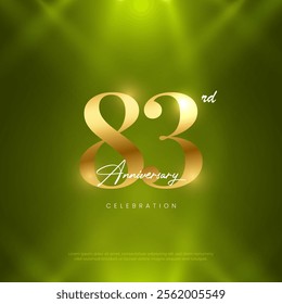 83rd Anniversary celebration, Eighty-third year Anniversary celebration on lights background for celebration event, festive illustration.