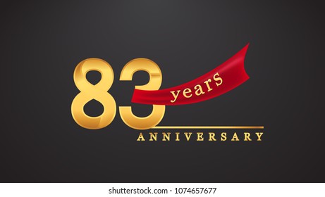 83rd Anniversary Design Logotype Golden Color Stock Vector (Royalty ...