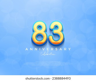 83rd anniversary design. premium vector background with navy blue shades. Premium vector background for greeting and celebration.
