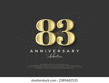 83rd anniversary golden. Premium vector design to celebrate birthday. Premium vector background for greeting and celebration.
