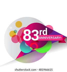83rd Anniversary logo, Colorful geometric background vector design template elements for your birthday celebration.