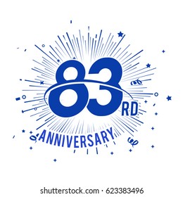 83rd anniversary logo with firework and swoosh