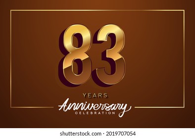 83rd anniversary logo golden colored isolated on elegant background. Vector anniversary for celebration.