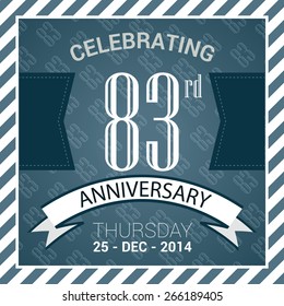 83rd Anniversary poster / stamp/ template design in retro style - Vector Background