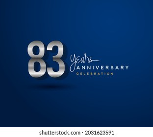 83rd years anniversary celebration design with bold number shape silver color for special celebration event.