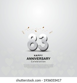 Antecedentes del 83° aniversario con ilustración de número 3D
