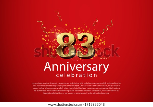 83th Anniversary Background 3d Number Illustration Stock Vector ...