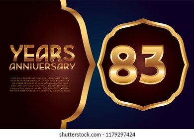 83th Anniversary gold numbers. background for anniversary