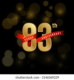 83th Anniversary logotype. Anniversary celebration template design for booklet, leaflet, magazine, brochure poster, banner, web, invitation or greeting card. Vector illustrations.