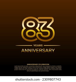 83th year anniversary design template in gold color. vector template illustration