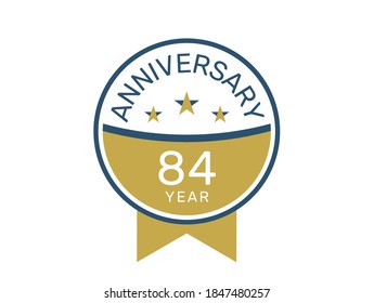 Modelos vectoriales de logotipo de 84 años, diseño de 84 años 