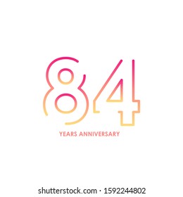 84 anniversary logotype with gradient colors for celebration purpose and special moment