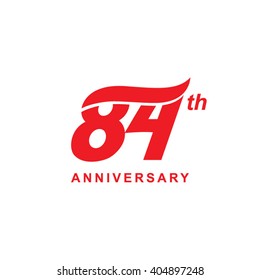 84 anniversary wave logo red