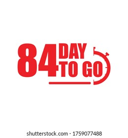 84 days to go label,sign,button. Vector stock illustration