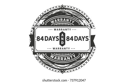 84 days warranty icon vintage rubber stamp guarantee