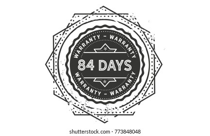 84 days warranty icon vintage rubber stamp guarantee