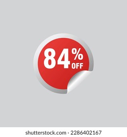 84 discount, Sales Vector badges for Labels, , Stickers, Banners, Tags, Web Stickers, New offer. Discount origami sign banner 