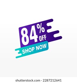 84 discount, Sales Vector badges for Labels, , Stickers, Banners, Tags, Web Stickers, New offer. Discount origami sign banner 