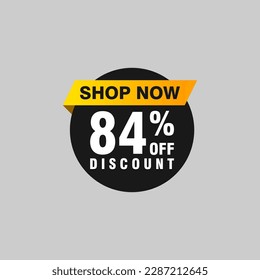 84 Rabatt, Sales Vector Abzeichen für Labels, , Stickers, Banner, Tags, Web-Aufkleber, Neues Angebot. Discount-Origami-Zeichenbanner 