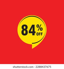 84 discount, Sales Vector badges for Labels, , Stickers, Banners, Tags, Web Stickers, New offer. Discount origami sign banner 