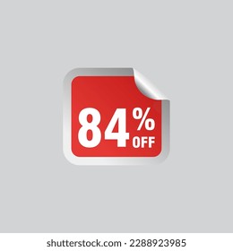 84 descuento, distintivos de vectores de venta para etiquetas, , pegatinas, banners, etiquetas, etiquetas, etiquetas web, nueva oferta. Banner de signo de origami de descuento 