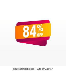 84 discount, Sales Vector badges for Labels, , Stickers, Banners, Tags, Web Stickers, New offer. Discount origami sign banner 