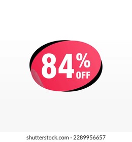 84 discount, Sales Vector badges for Labels, , Stickers, Banners, Tags, Web Stickers, New offer. Discount origami sign banner 