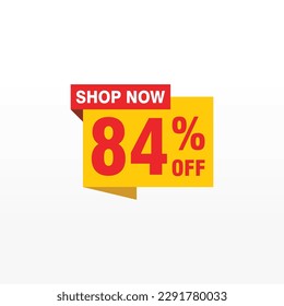 84 discount, Sales Vector badges for Labels, , Stickers, Banners, Tags, Web Stickers, New offer. Discount origami sign banner 