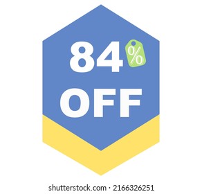 84% discount special limited offer vector illustration with blue background color and 

white font