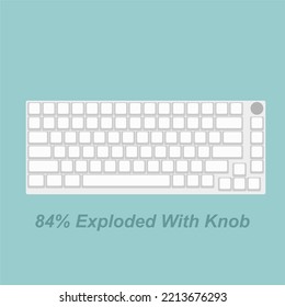 84% Exploded with knob mechanical keyboard layout
