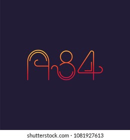 A 84 Letter and Number logo icon vector template. 

