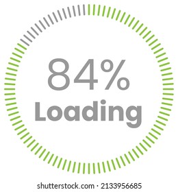 84% Loading. 84% circle diagrams Infographics vector, 84 Percentage ready to use for web design ux-ui