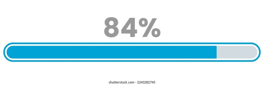 84% Loading. 84% progress bar Infographics vector, 84 Percentage ready to use for web design ux-ui