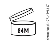 84 M SIGN vector illustration, packaging symbol Expiration period in months, expiration
