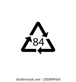 84 mark- Plastic sign. Recycling Codes Composite Materials sign
