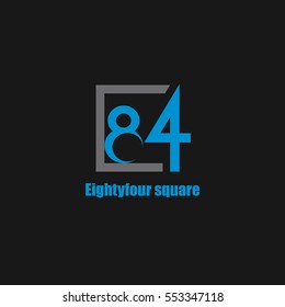 84 Number logo design vector element