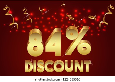 84% off discount promotion sale,  sale promo marketing.