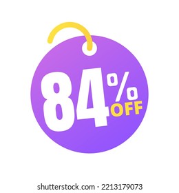84% off percent offer, with online sale purple light label design