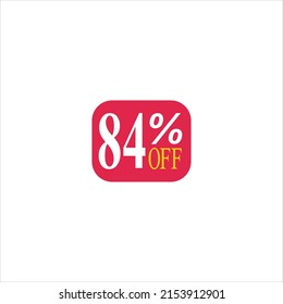 84 offer tag discount vector icon stamp on a white background