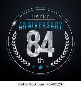 84 Silver anniversary logo, low poly design number