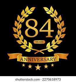84 th Anniversary logo template illustration. suitable for you