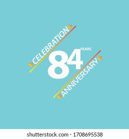 84 year anniversary celebration, vector design for celebrations, invitation cards and greeting cards