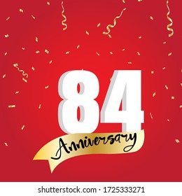 Celebración del 84 aniversario, diseño vectorial para celebraciones, tarjetas de invitación y tarjetas de felicitación