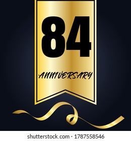 Celebración del 84 aniversario, diseño vectorial para celebraciones, tarjetas de invitación y tarjetas de felicitación