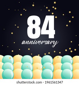 84 year anniversary celebration, vector design for celebrations, invitation cards and greeting cards
